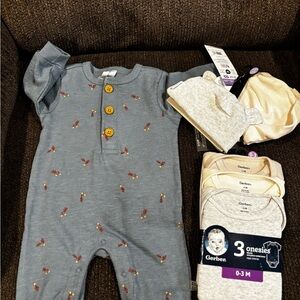 Gerber Blue Baby One Piece with Button Accents
